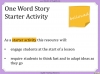 One Word Story Starter Activity Teaching Resources (slide 2/10)